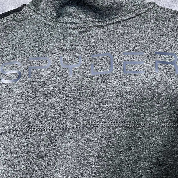 Spyder Active ProWEB Mens M Performance Knit Pullover 1/4 Zip Charcoal - Picture 2 of 7